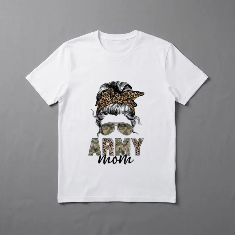 Veteran Mom Camo Leopard T-Shirt – Classic T-Shirt in Black