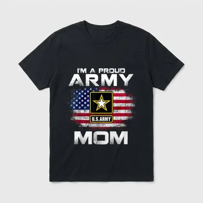 Army Mom American Flag T-Shirt – Classic T-Shirt in Black