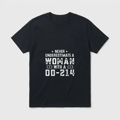Funny Veteran Grandma Mothers Day T-Shirt – Never Underestimate A Woman With A DD-214 – Classic T-Shirt in Black