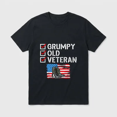 Military Veteran Grandpa T-Shirt – Classic T-Shirt in Black