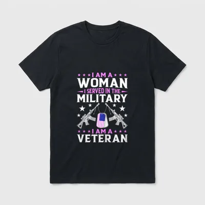 Military Service Woman T-Shirt – Classic T-Shirt in Black