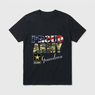 Army Grandma American Flag T-Shirt – Classic T-Shirt in Black