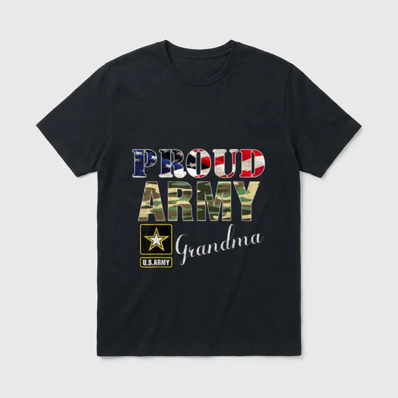 Army Grandma American Flag T-Shirt – Classic T-Shirt in Black