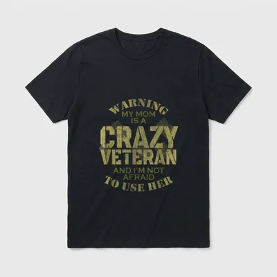 Veteran Mom Warning T-Shirt – Classic T-Shirt in Black