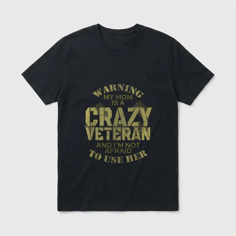 Veteran Mom Warning T-Shirt – Classic T-Shirt in Black