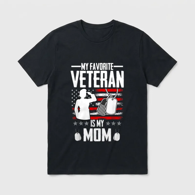 Favorite Veteran Mom T-Shirt – Classic T-Shirt in Black