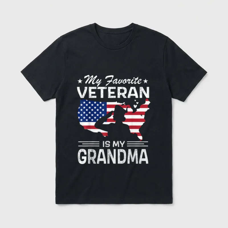 Favorite Veteran Grandma T-Shirt – Classic T-Shirt in Black