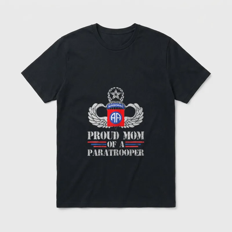 Proud Mom 82nd Airborne Veteran T-Shirt – Classic T-Shirt in Black
