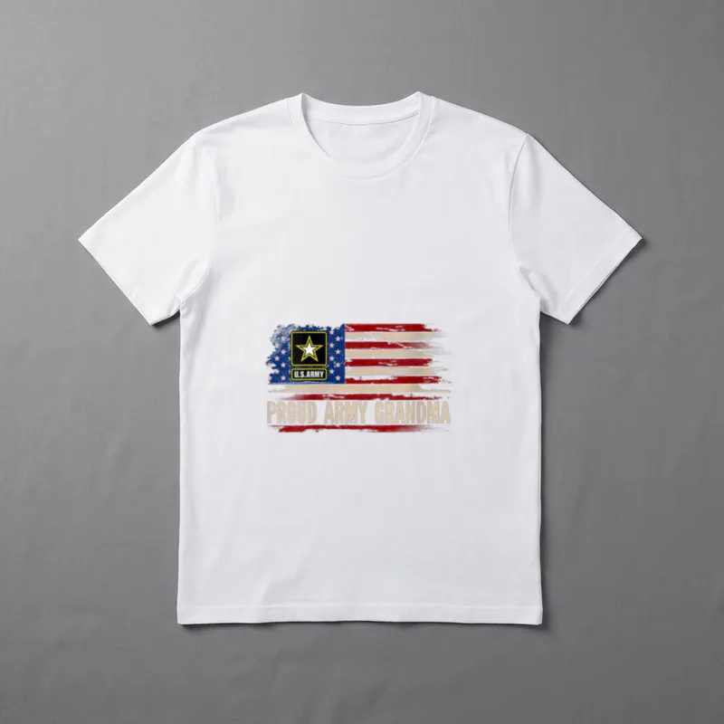 Army Veteran Grandma American Flag T-Shirt – Classic T-Shirt in Black