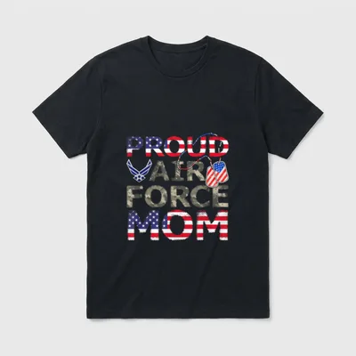 Proud Air Force Mom American Veteran T-Shirt – Classic T-Shirt in Black
