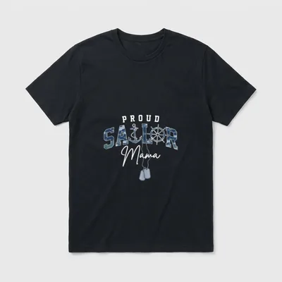 Proud Sailor Mama US Naval Veteran T-Shirt – Classic T-Shirt in Black
