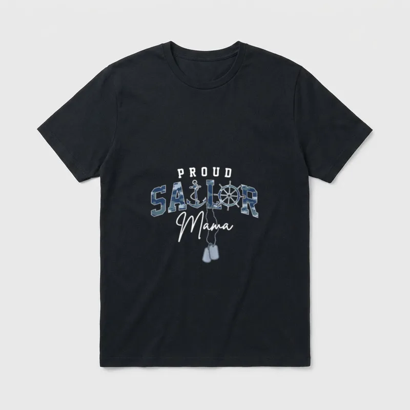 Proud Sailor Mama US Naval Veteran T-Shirt – Classic T-Shirt in Black