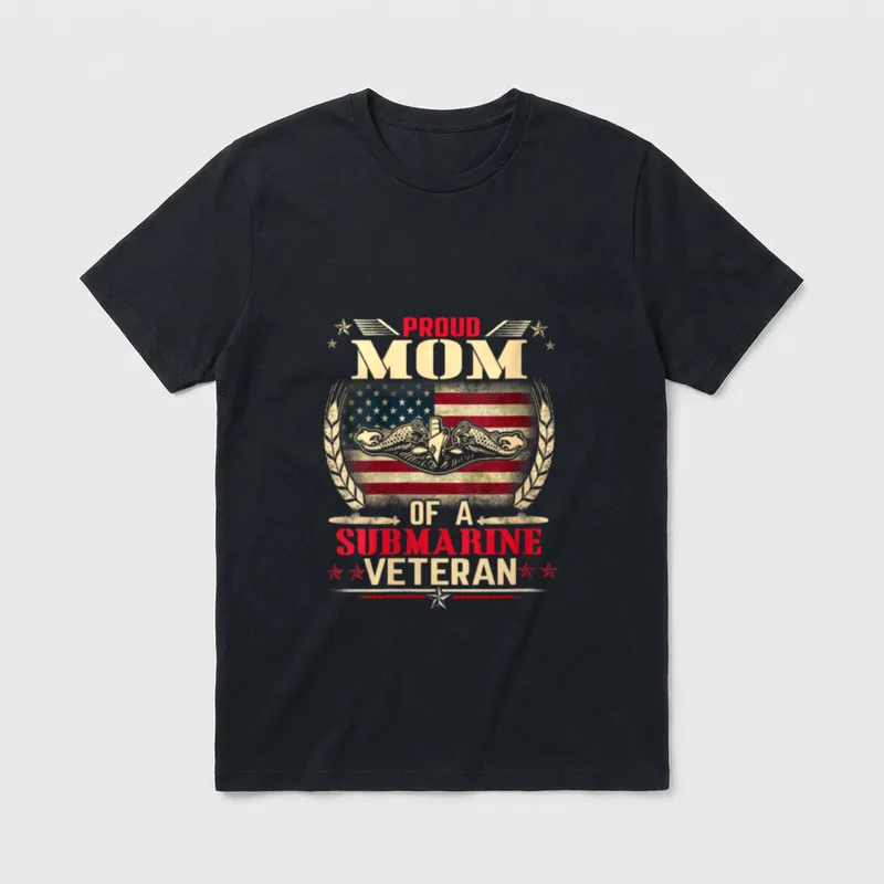 Proud Mom of a Submarine Veteran T-Shirt – Classic T-Shirt in Black