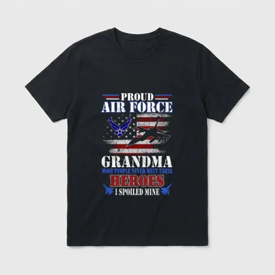 Force Grandma U S Flag Veteran T-Shirt – Classic T-Shirt in Black