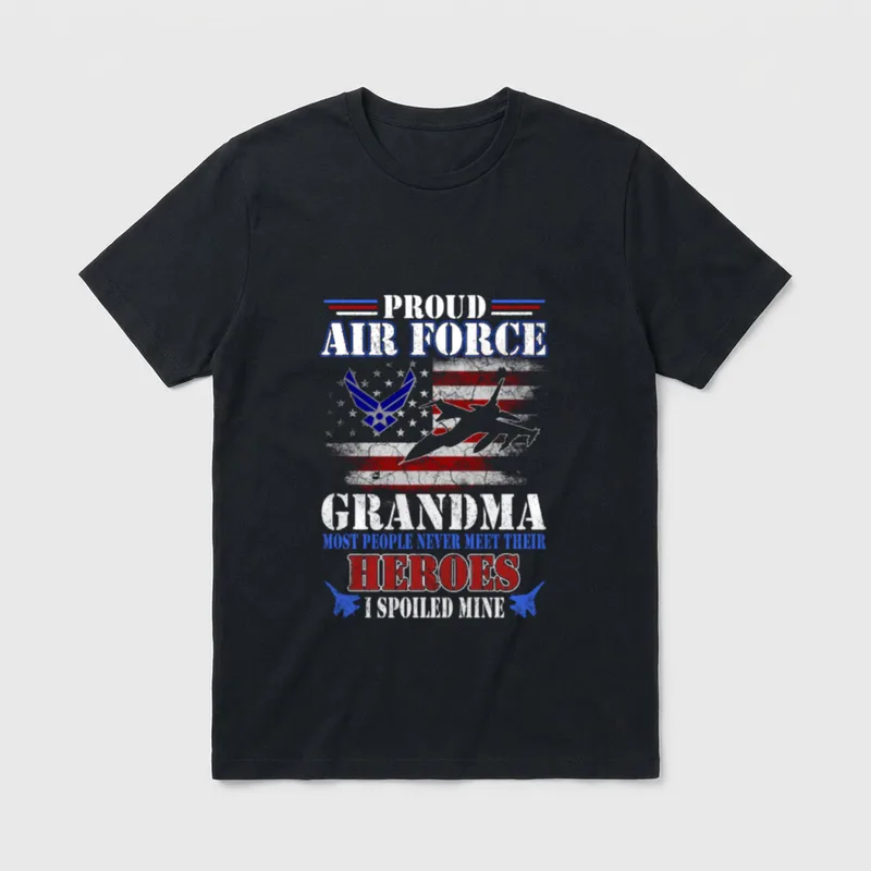 Force Grandma U S Flag Veteran T-Shirt – Classic T-Shirt in Black