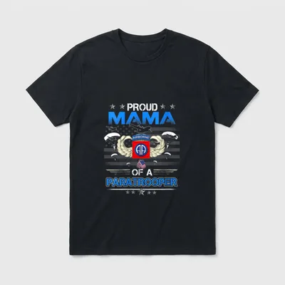 Army 82Nd Airborne Paratroope Veteran Proud T-Shirt – Classic T-Shirt in Black