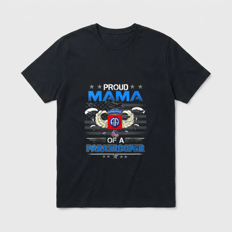 Army 82Nd Airborne Paratroope Veteran Proud T-Shirt – Classic T-Shirt in Black