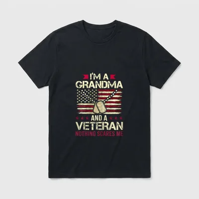 I'm Grandma and a Veteran Nothing T-Shirt – Classic T-Shirt in Black