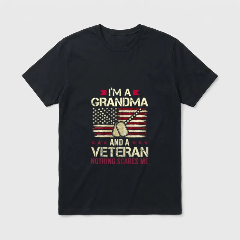 I'm Grandma and a Veteran Nothing T-Shirt – Classic T-Shirt in Black