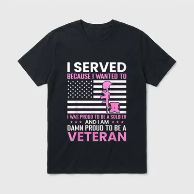Female Veteran Damn Proud T-Shirt – Classic T-Shirt in Black