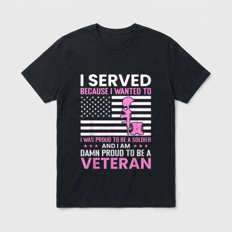 Female Veteran Damn Proud T-Shirt – Classic T-Shirt in Black