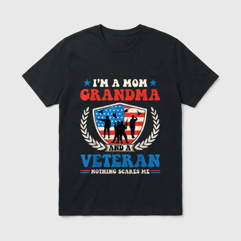 I'm Mom Grandma Veteran Nothing Scares T-Shirt – Classic T-Shirt in Black