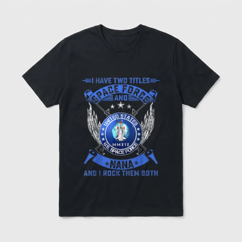 Two Titles US Space Force Veteran T-Shirt – Classic T-Shirt in Black