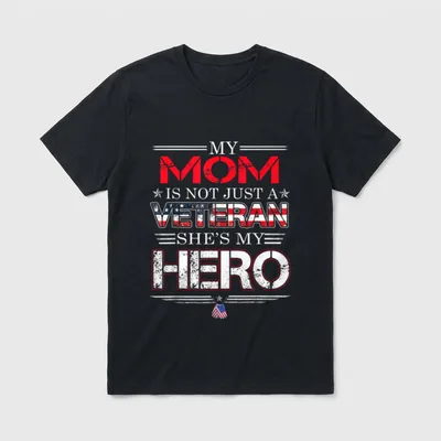 Military Family Veteran Support My Mom T-Shirt – Classic T-Shirt in Black