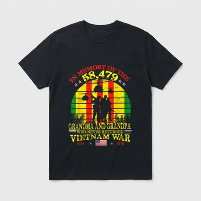Grandpa and Grandma Vietnam Veteran Memory T-Shirt – Classic T-Shirt in Black