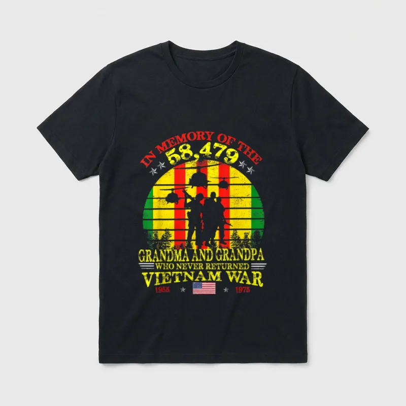 Grandpa and Grandma Vietnam Veteran Memory T-Shirt – Classic T-Shirt in Black