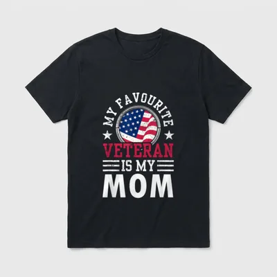 My Favorite Veteran Is Mom Pride T-Shirt – Classic T-Shirt in Black