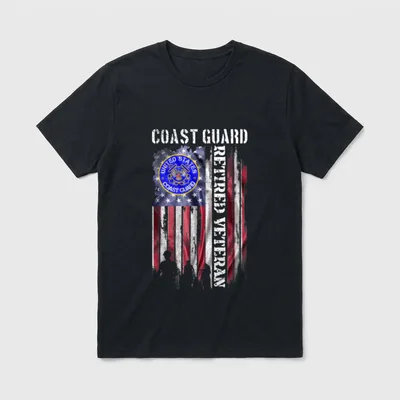 Retired Coast Guard Veteran T-Shirt – Classic T-Shirt in Black