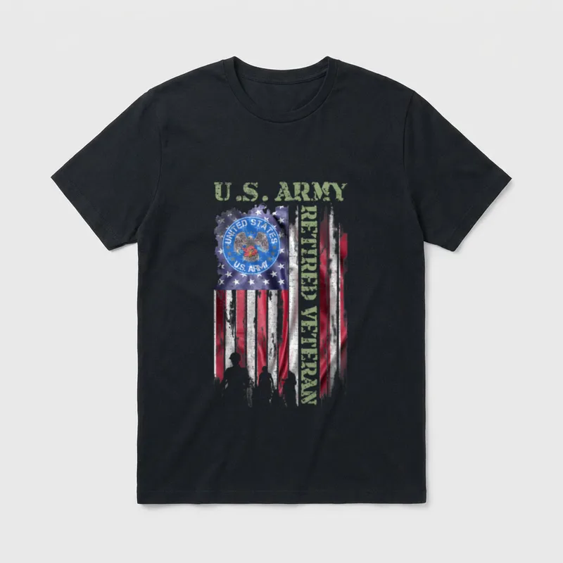 Proud Retired Army Veteran T-Shirt – Classic T-Shirt in Black