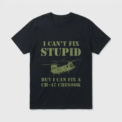 Retired Chinook Helicopter Mechanic T-Shirt – Classic T-Shirt in Black