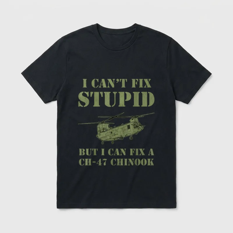 Retired Chinook Helicopter Mechanic T-Shirt – Classic T-Shirt in Black