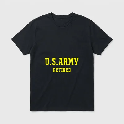 US Army Retired Veteran T-Shirt – U.S.ARMY RETIRED in yellow letters – Classic T-Shirt in Black