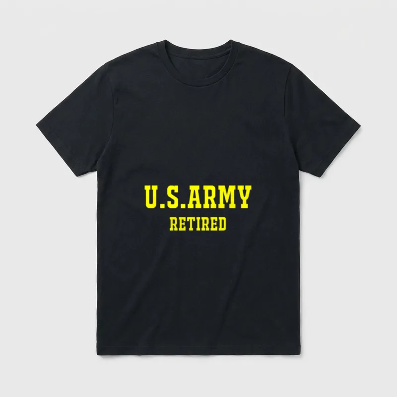 US Army Retired Veteran T-Shirt – U.S.ARMY RETIRED in yellow letters – Classic T-Shirt in Black