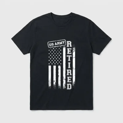 Military Retirement American Flag T-Shirt – Classic T-Shirt in Black