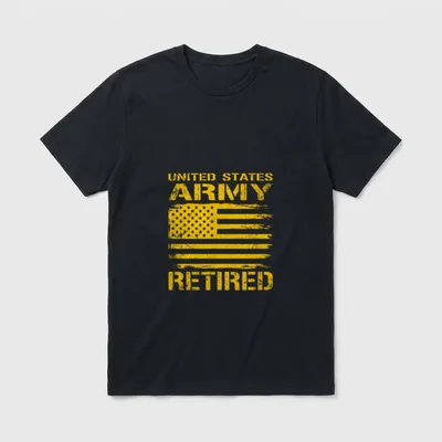 Distressed Flag Military Retirement T-Shirt – Classic T-Shirt in Black