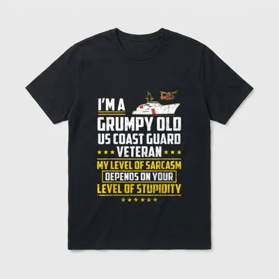 Grumpy Coast Guard Retired T-Shirt – Classic T-Shirt in Black