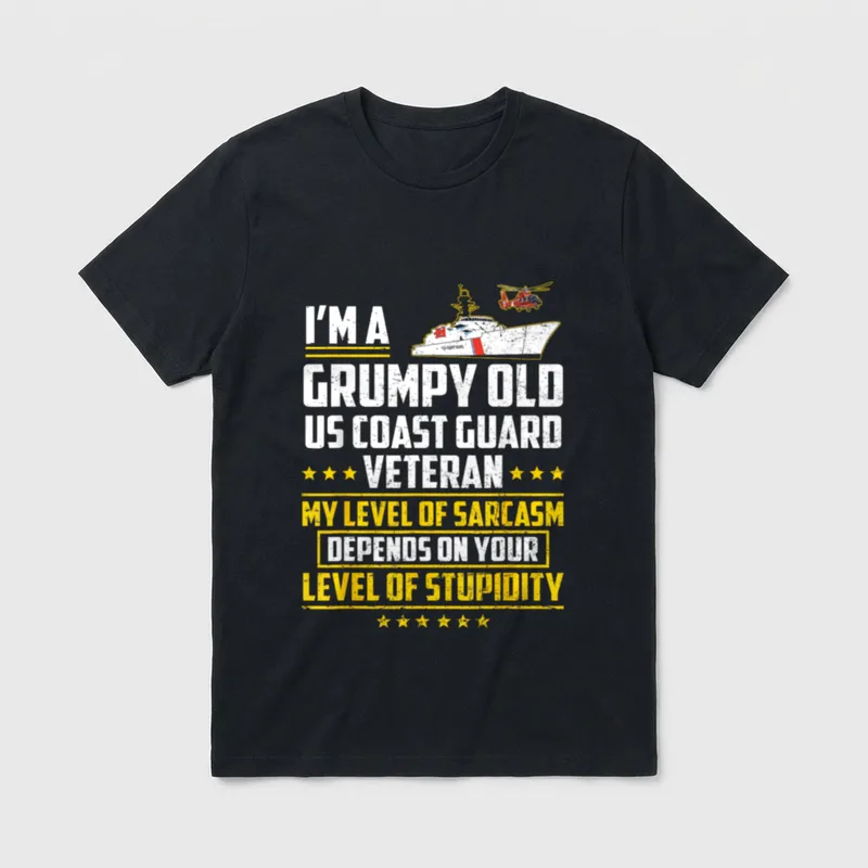 Grumpy Coast Guard Retired T-Shirt – Classic T-Shirt in Black