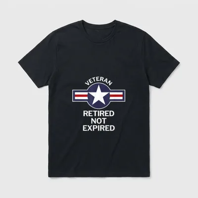 Military Veteran Retired T-Shirt – Classic T-Shirt in Black