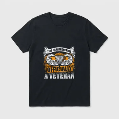 Retired Airborne Paratrooper T-Shirt – Classic T-Shirt in Black