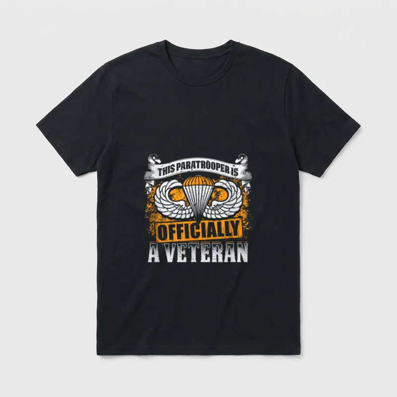 Retired Airborne Paratrooper T-Shirt – Classic T-Shirt in Black