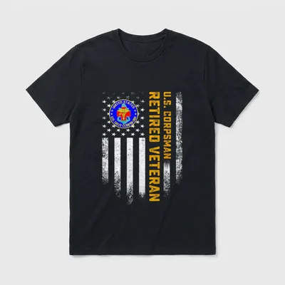 Retired US Corpsman T-Shirt – Classic T-Shirt in Black