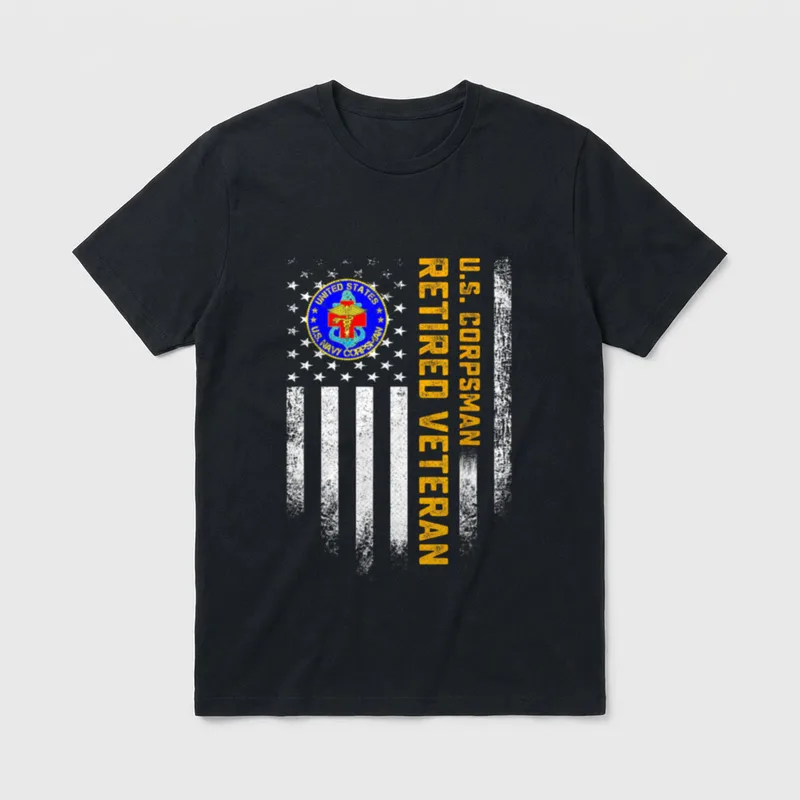 Retired US Corpsman T-Shirt – Classic T-Shirt in Black