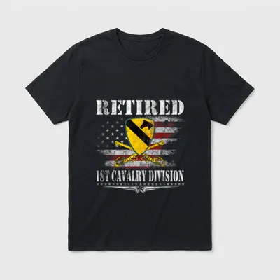 Retired Military Cavalry Veteran T-Shirt – Classic T-Shirt in Black