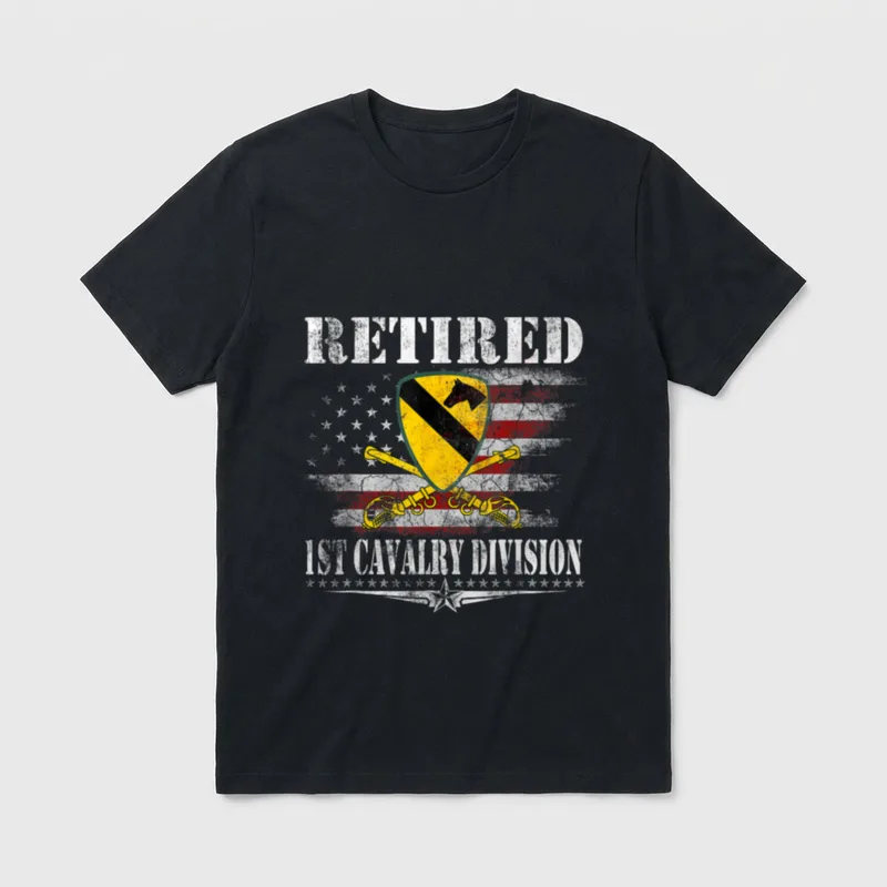 Retired Military Cavalry Veteran T-Shirt – Classic T-Shirt in Black