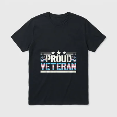 Proud Trans Veteran T-Shirt – Classic T-Shirt in Black