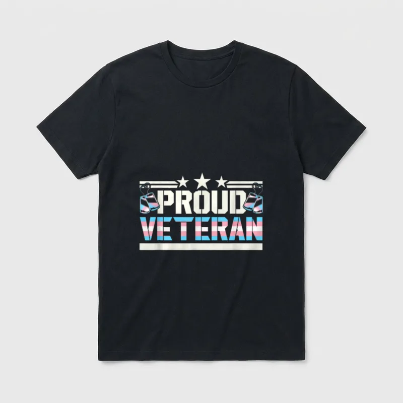 Proud Trans Veteran T-Shirt – Classic T-Shirt in Black
